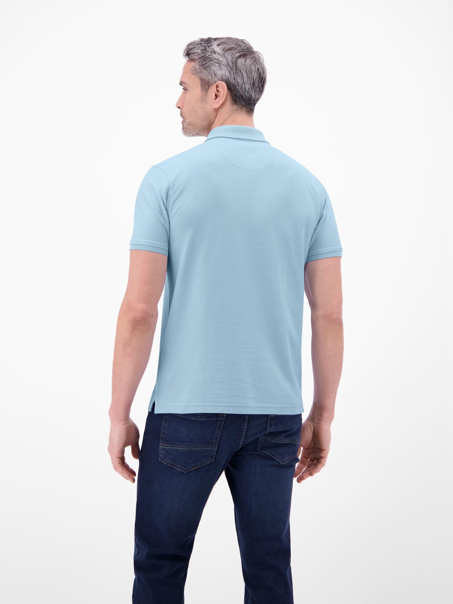 Poloshirt LERROS "Poloshirt Herren COOL & DRY atmungsaktiv Piqué", Herren, Gr. 3XL, blau (ice blau), 60% Baumwolle, 40% Polyester, ohne Ausschnitt, Shirts Poloshirt, Trocknet schnell, angenehm kühl, pflegeleicht, kurzarm, einfarbig ice blau 3XL