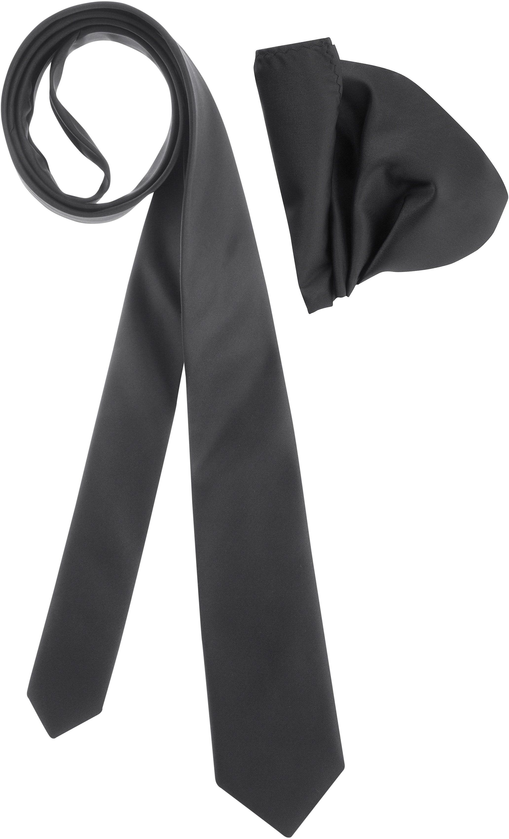 Krawatte BRUNO BANANI, Herren, schwarz, Satin, Kunstfaser, leicht glänzend, unifarben, Krawatten Krawatte, mit dezente Glanzoptik für einen hochwertigen Look schwarz Einheitsgröße