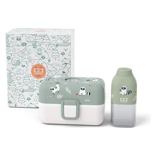 Monbento KidsGeschenkBox Set 3tlg. Grüner Waschbär (88017352)