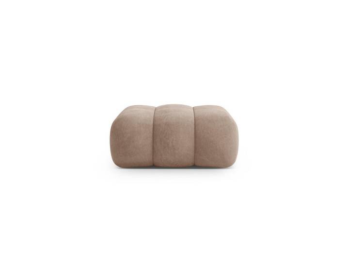 Cosmopolitan Design Pouf Koge aus Samt dunkelbeige, Mokka, 95x40x95 cm, Wohnzimmer, Sessel, Hocker & Hockerbänke, Poufs