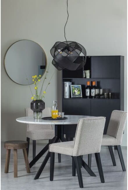 WOOOD Buffet en bois noir Noir 110x170x40cm