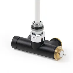 Terma Lanzen-Thermostateckventil 50 mm CYLINDER; Schwarz matt; Links; Außengewinde TGZTCM006