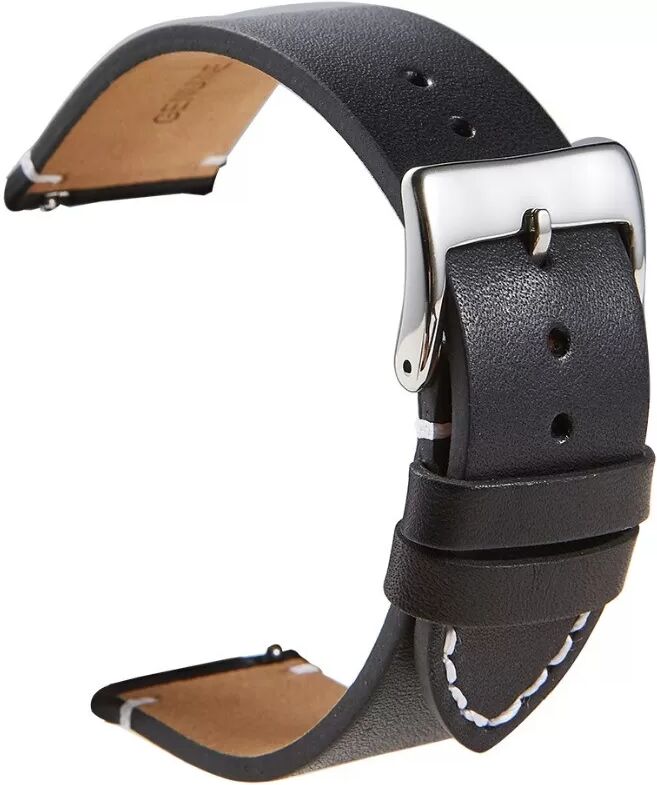 INF Schnellverschluss Top-Narbenleder Uhrenarmband Kompatibel mit Huawei - Schlank & Weich Schwarz 16 mm