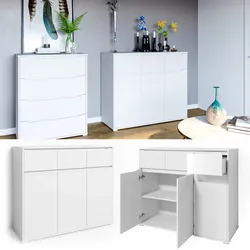 VICCO Kommode RUBEN Weiß Schubladen 120 cm Sideboard Mehrzweckschrank Schrank