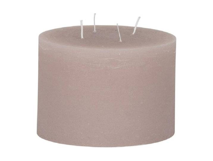 Stumpenkerze Ice 10 cm x 14 cm, Beige, 1 Stück , beige, H:10cm Ø:14cm, Kerzen, Stumpenkerze