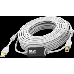 Vision Techconnect USB+cable (10 m, USB 2.0), USB Kabel