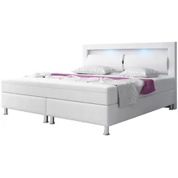 IHG Boxspringbett MILANO ca. 180x200cm- Weiß mit integriertem Topper
