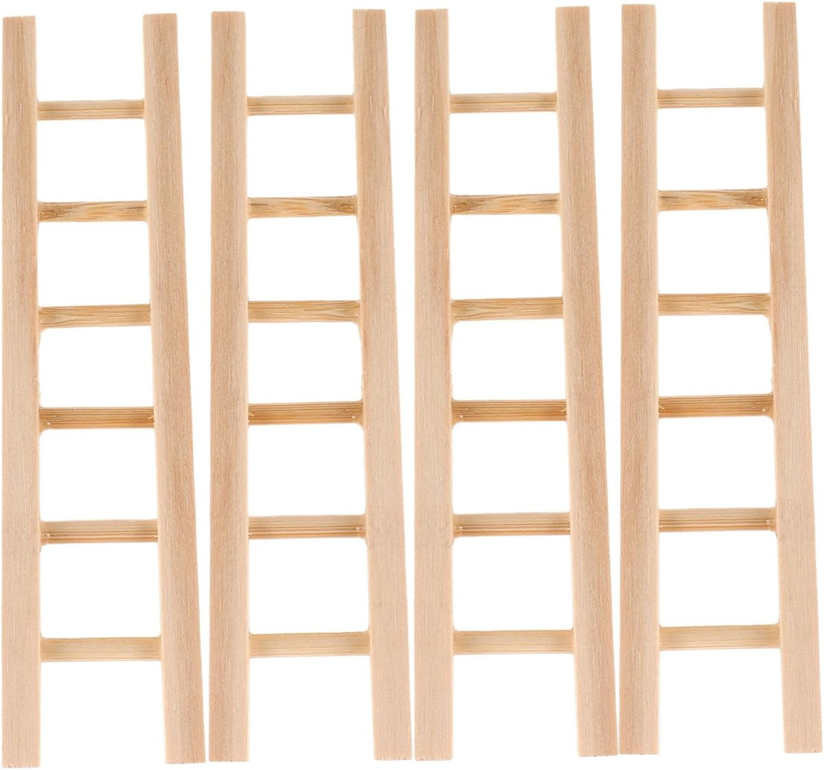 Mini Ladder Poppenhuis Meubel Beige - Lengte: 10 cm