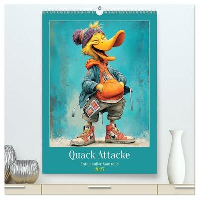 Quack Attacke. Enten außer Kontrolle (hochwertiger Premium Wandkalender 2027 DIN A2 hoch), Kunstdruck in Hochglanz