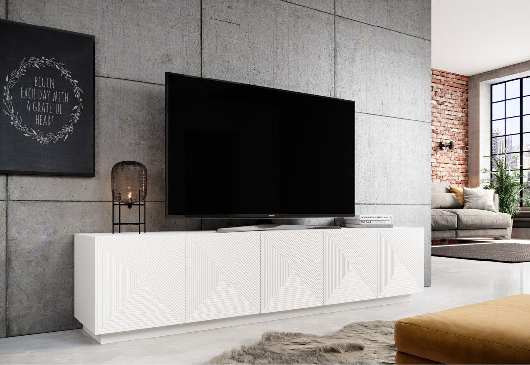 Latitude Run Abbigale TV Stand for TVs up to 55" White Matte 55"