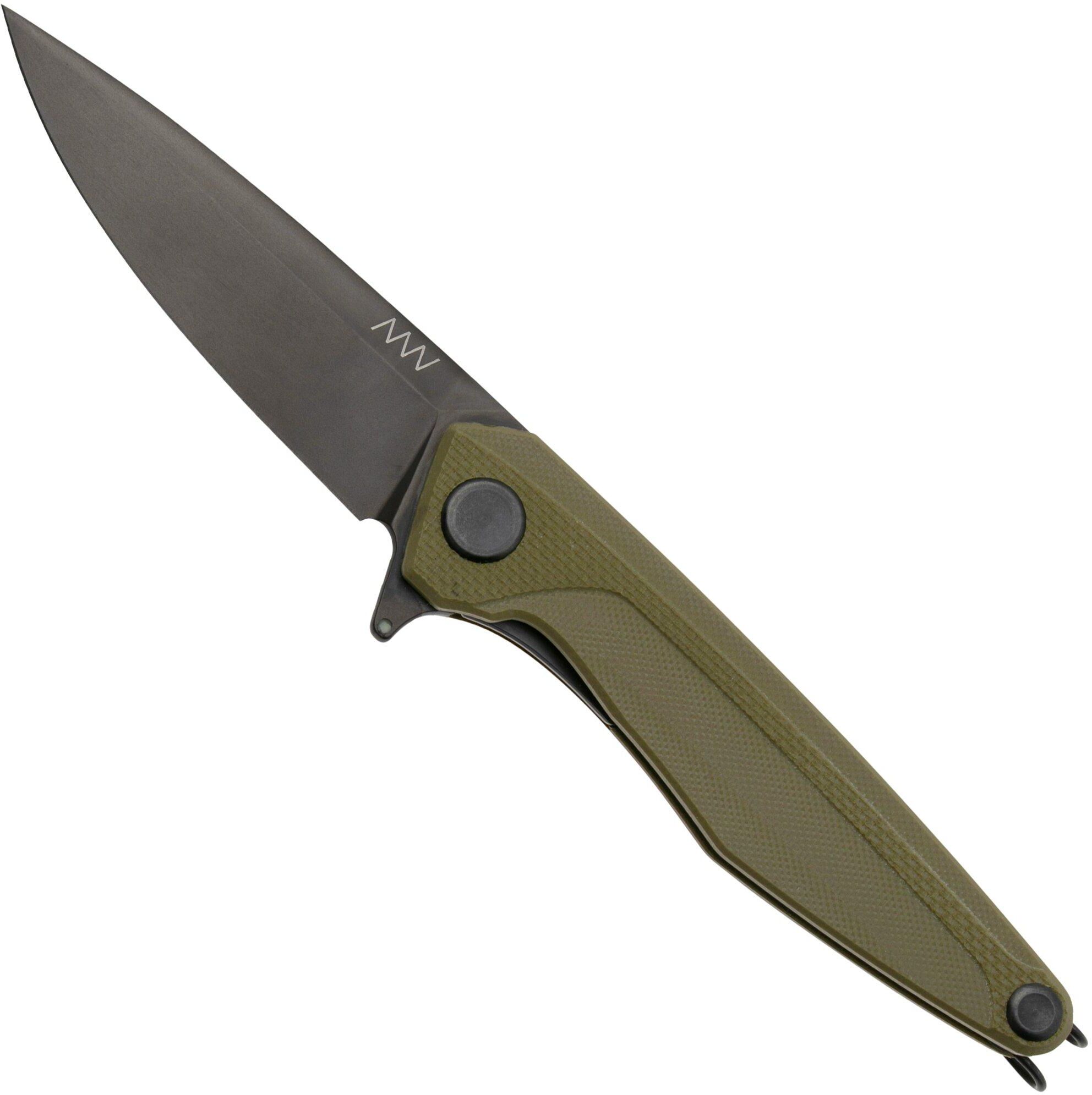 ANV: Acta Non Verba ANV Knives Z300BB, DLC Sleipner, Olive G10 coltello da tasca