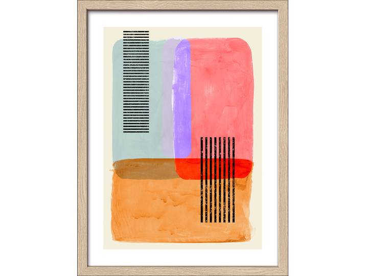 Holzbild Graphic Surfaces Floatglas, MDF Rot/Orange/Grün 33 x 43 x 1cm