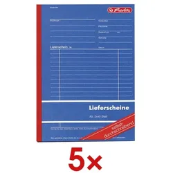 Herlitz 5x Formularbuch »Lieferschein mit Empfangsschein« mehrfarbig, 14.8x21 cm