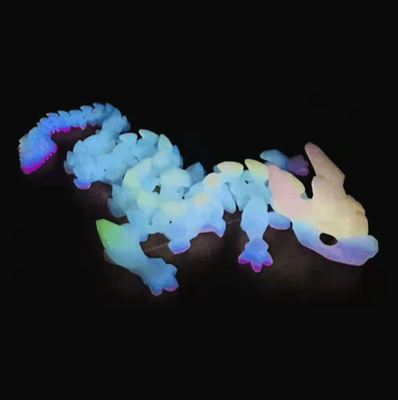 Inspire Picks 3D Printed Crystal Dragon Figurine Articulated Movable Dragon With Gemstone Accents For Kids 30cm A