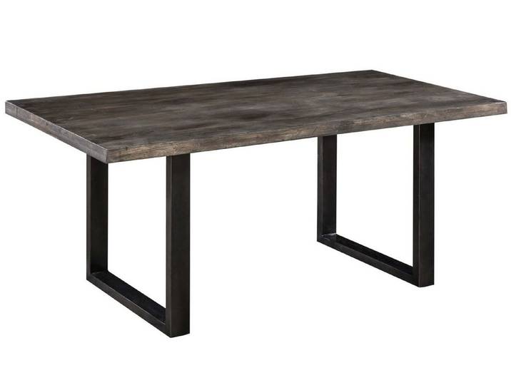 Massivmoebel24 Esstisch RAILWAY Mango Massivholz grau (Massivholz zerlegt 47 kg RAILWAY #207), Mango 180x90x76 cm (BxTxH) grau lackiert