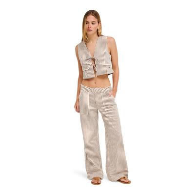 Outdoorhose ROXY "Rough Around Edges", Damen, Gr. 28M, Normalgrößen, beige (butternut linso stripe), Obermaterial: 100% Baumwolle., Hosen Outdoorhose