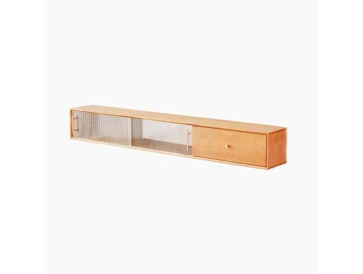 Vfs8dQ5kt Medieneinheit Hängender schwebender TV-Ständer, TV-Konsole, wandmontiertes Entertainment-Center(Nature,180x25x25cm)