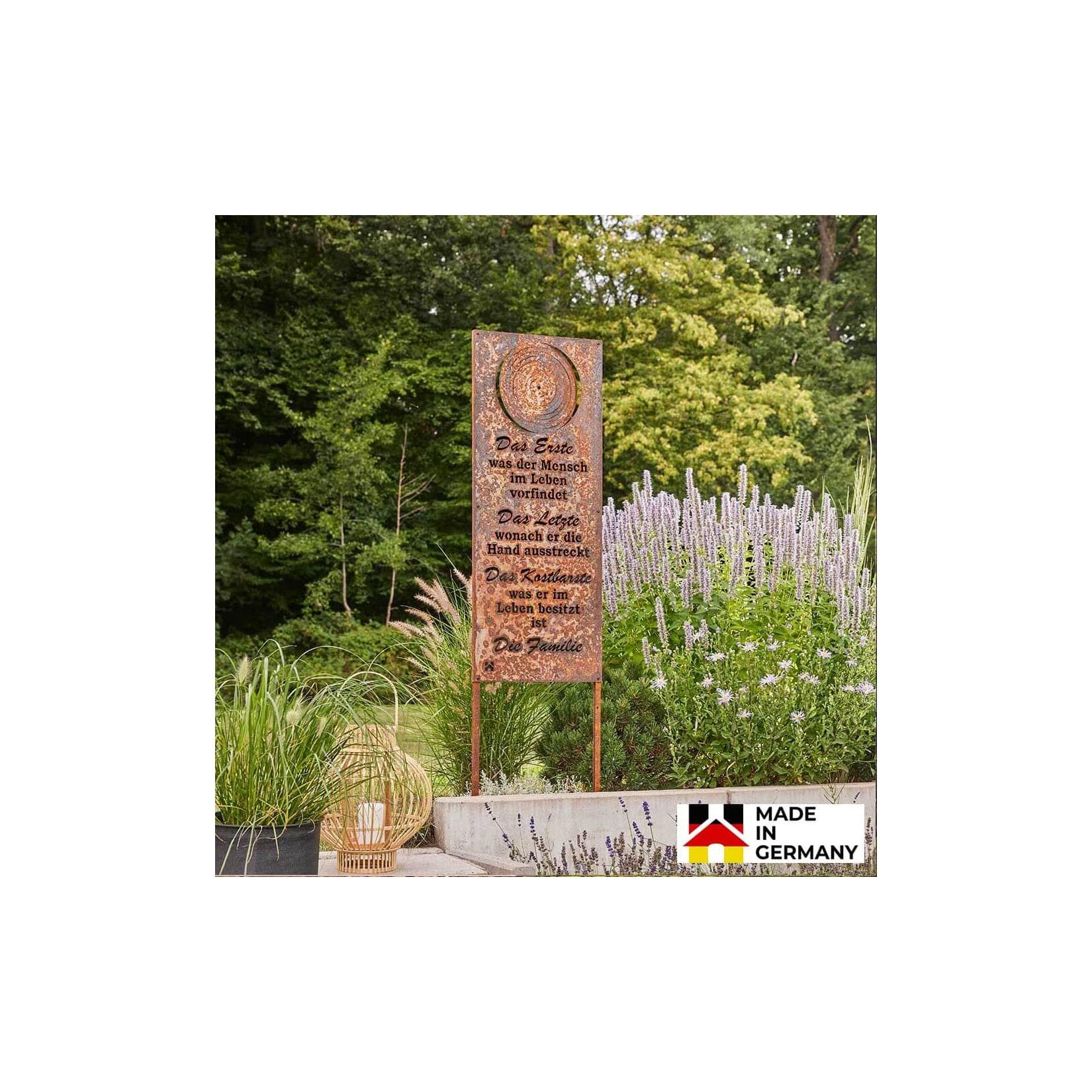 HOME DELUXE Rost Gartenschild FAMILY - 115 x 45 cm Made in Germany