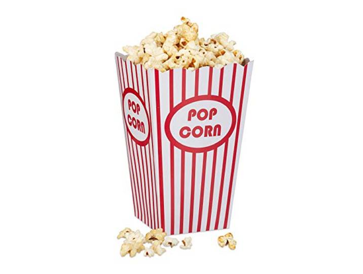 Relaxdays Boîtes à Pop-Corn\, Récipients\, sachets lot 576\, rétro\, soirée Film cinéma\, Anniversaire\, Carton\, Rouge/Blanc