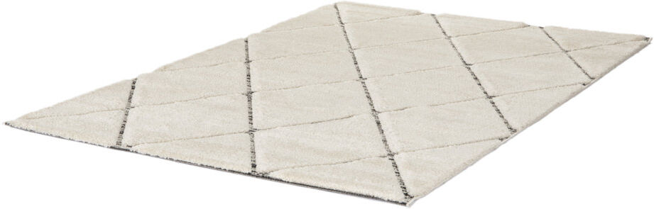 17 Stories Elosia Rectangle Geometric Area Rug Cream;Black Rectangle 160 x 230cm