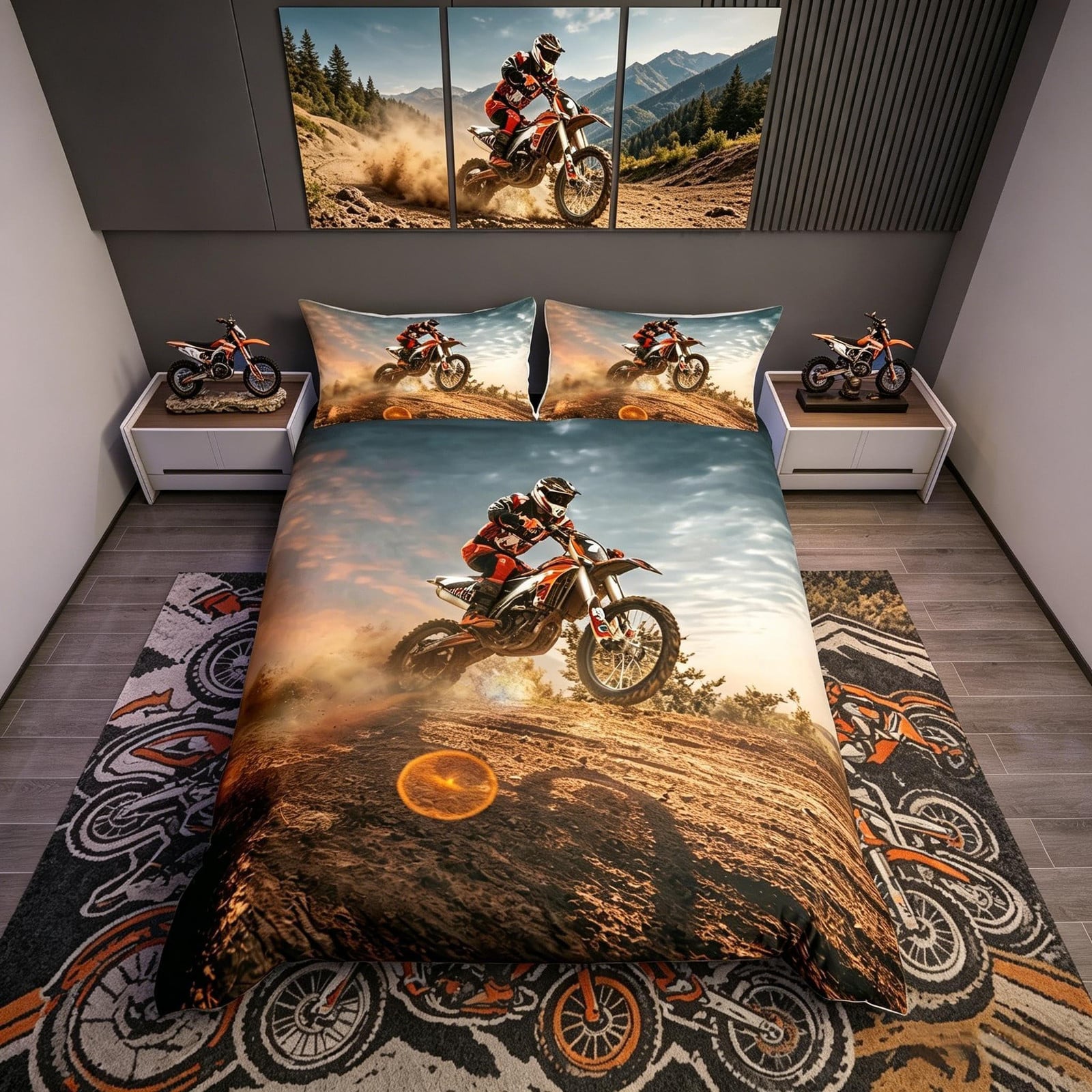 Solidchoice Motocross Dekbedovertrek Set voor Kinderen en Volwassenen