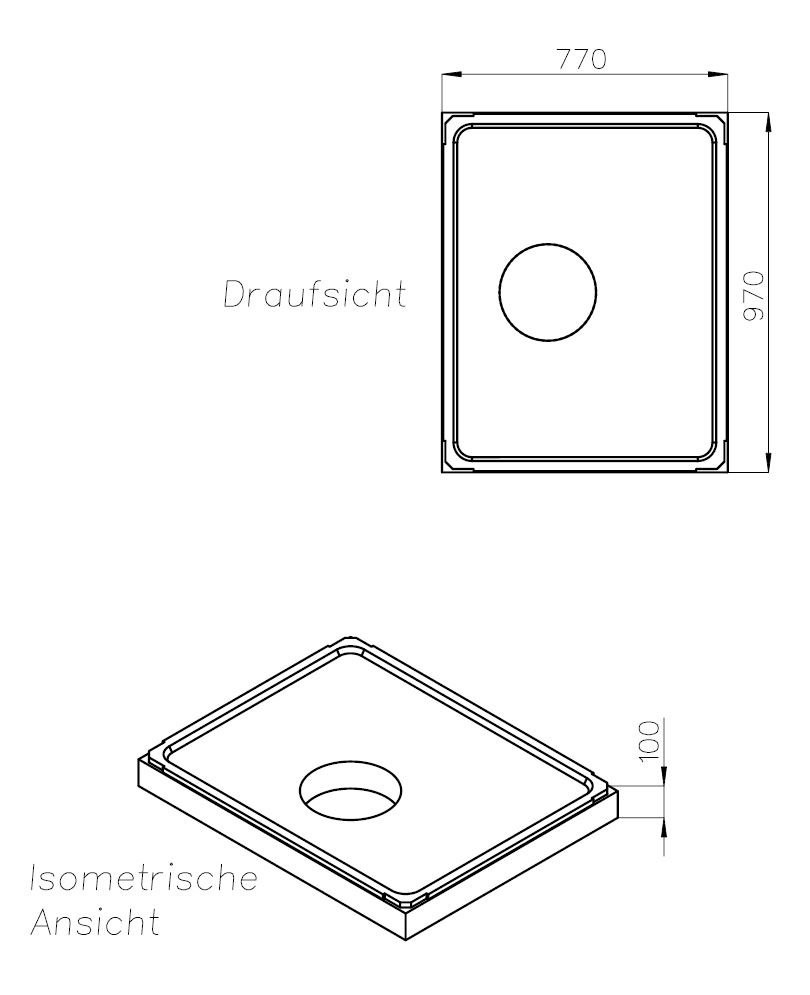 Neuesbad Wannenträger für Hoesch Tierra 100x80x3 SD 26168