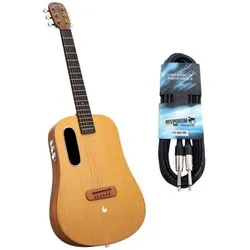 Lava Music Gitarre ME Air Spruce 36 Zoll Woodgrain Brown mit Kabel (Akustik Gitarre, Fichte, HPL), Gitarre, Braun