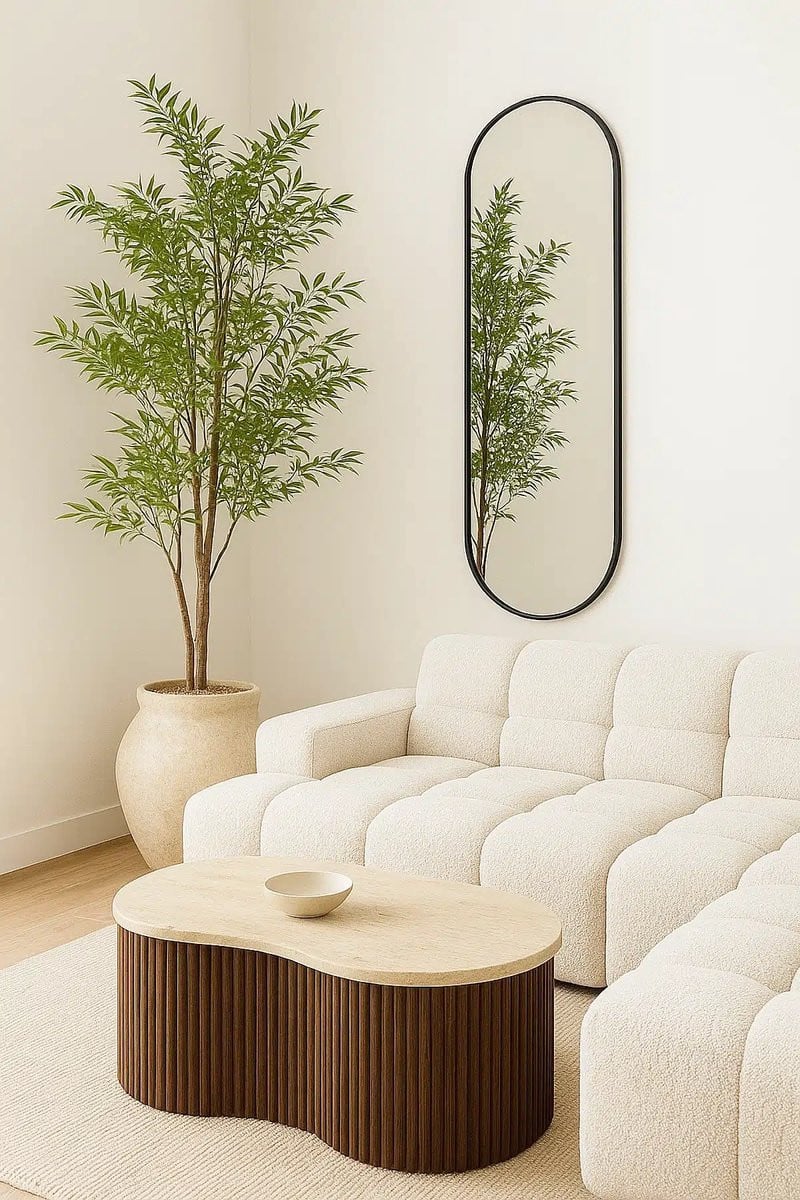 Nordic Style Ovale spiegel Zwart B: 45 cm, H: 150 cm