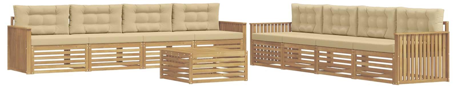 Garnitur aus 9 Outdoor-Sofas, Farbe Beige, Material: Polyester