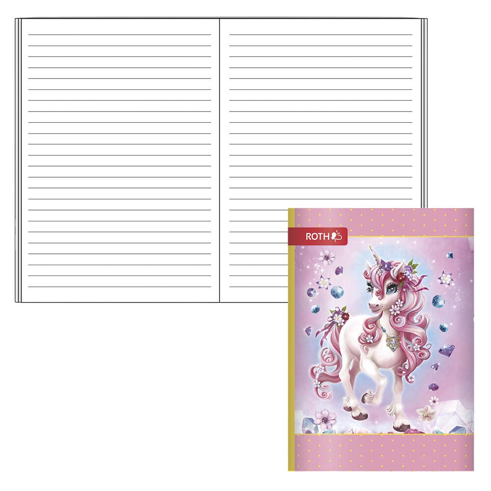 ROTH Schulheft Einhorn Beauty Lineatur 51 liniert DIN A6 89498