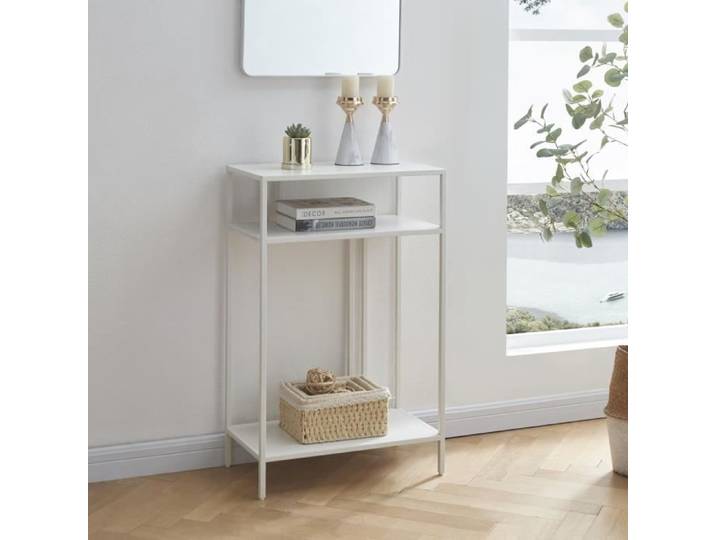 Table console Kumlinge métal 85 x 55 x 30 cm blanc