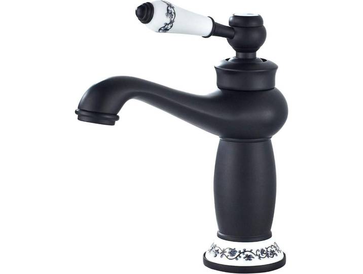 Namuoto Wasserhahn Schwarz für Bad Waschtischarmatur, Keramikventilkern, Messing
