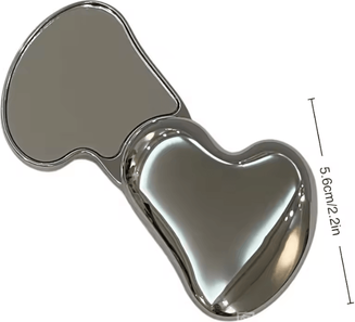Inspire Curations Portable Double Sided Metal Compact Makeup Mirror love