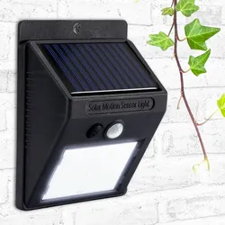 Solar LED-Wandleuchte mit Bewegungsmelder – Helle Aussenleuchte mit 20 SMD-LEDs, energiesparend & IP44