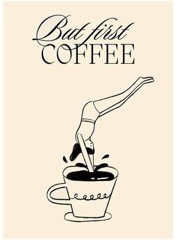 Uplifted Finds Surreal Coffee Diver Canvas Poster   Trendy Kitchen Gallery Wall Art 23 40 X 60 Cm Unframed
