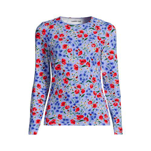 Schnelltrocknendes UPF 50 Sonnenschutz-Badeshirt für Damen in Plus-Größe, Damen, size: plus, Blau, Nylon-Mischung, by Lands' End