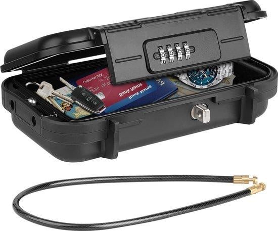 Famanu Waterdichte draagbare mini-reiskluis met codeer-combinatieslot en kabel