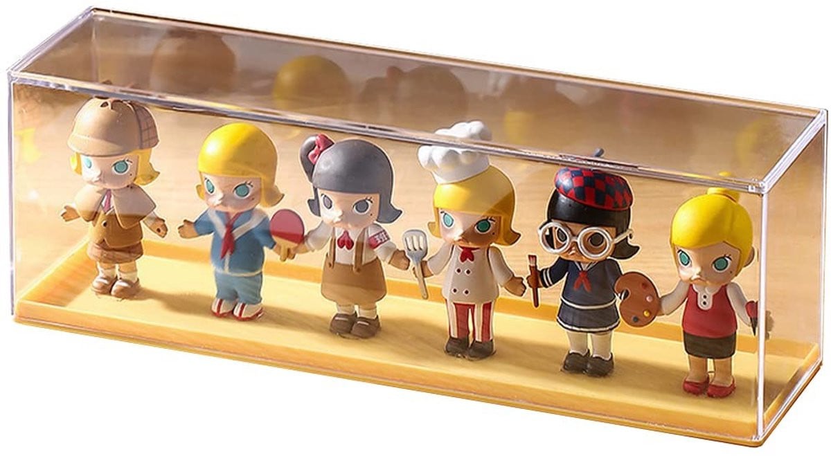 Omgoods Acryl Displaykast voor Figuren en Verzamelobjecten - Beige Tafelmodel