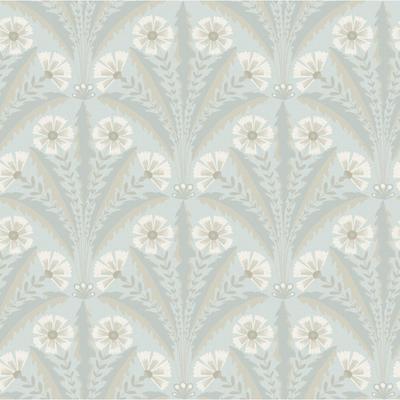 Chesapeake Tap Root Light Blue Floral Damask Wallpaper