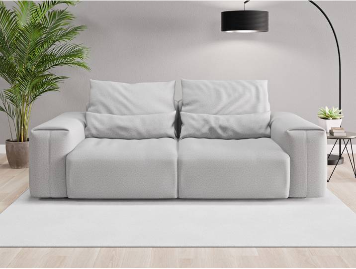 Einzelsofa Denver - Grau (Lichtgrau) - Softwolle