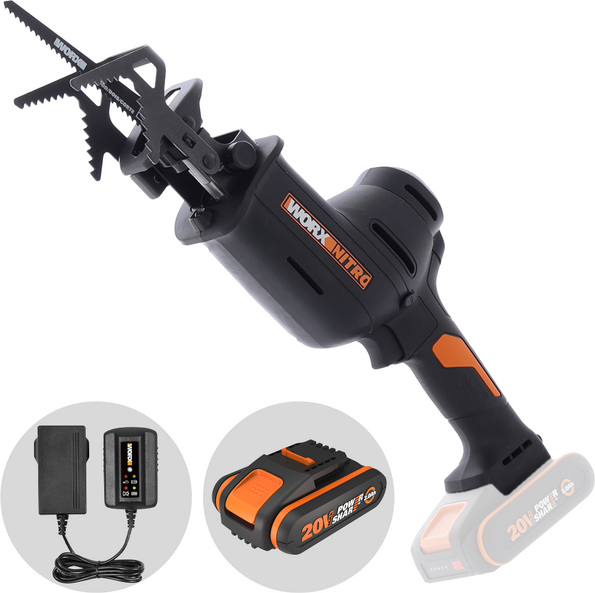 Worx WG893E - Scie sabre à batterie - 20V 2Ah