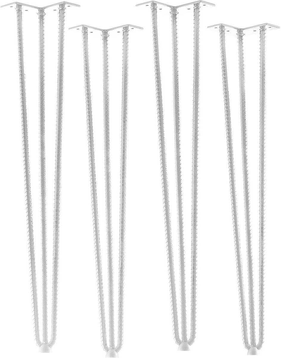 SO-TECH Set van 4 Haarspeldpoten Industrial Look Wit, Hoogte: 71 cm