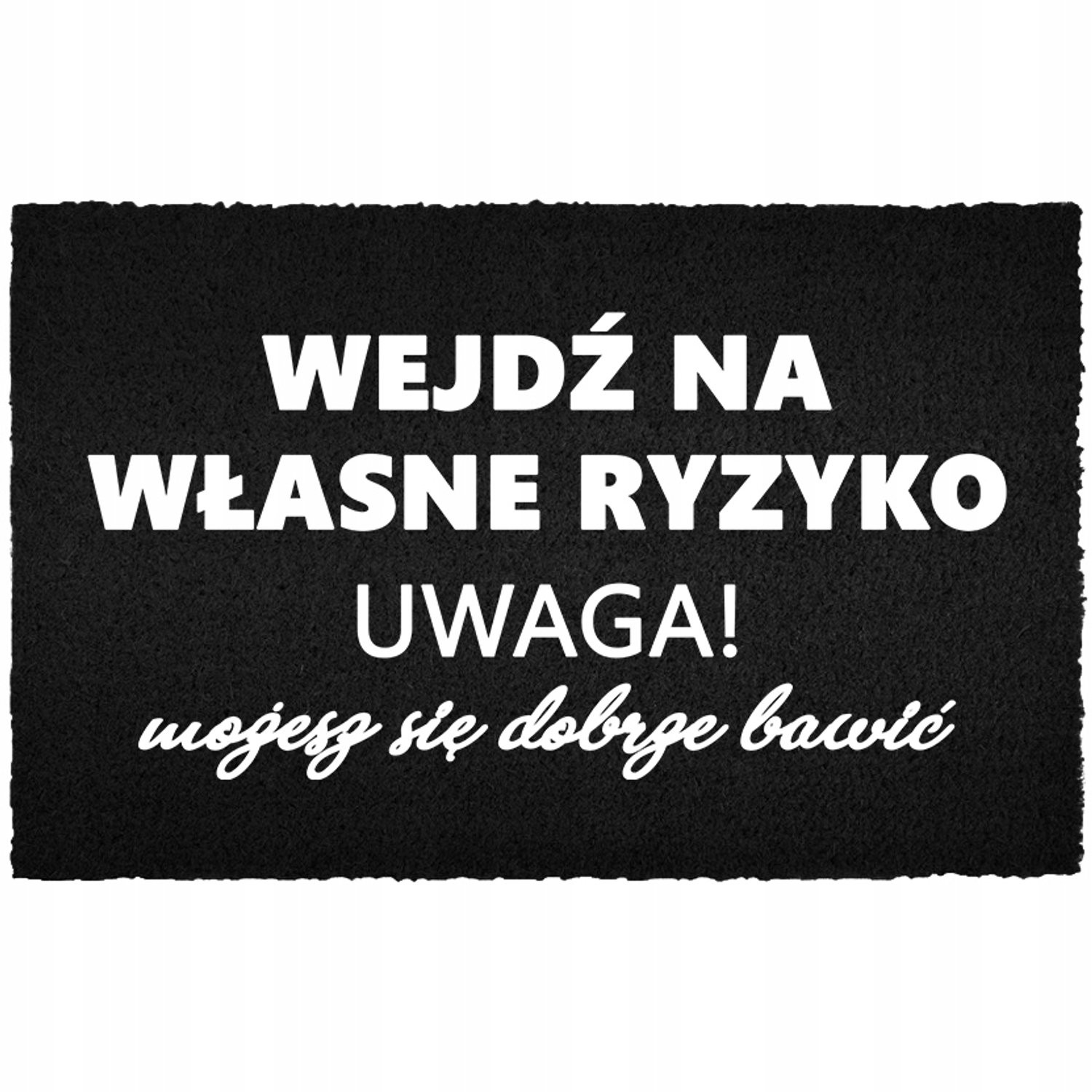 TabPrint Deurmat Kokos 40x60 cm met Antislip - Zwarte Entree Decoratie