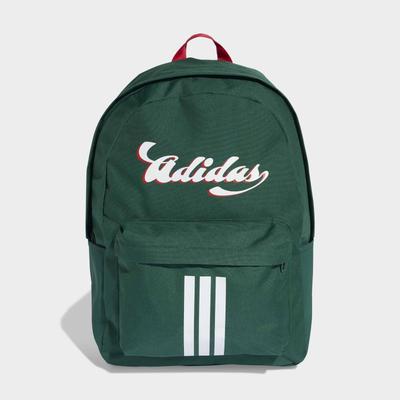 Rucksack ADIDAS PERFORMANCE "ADIDAS TIRO GRAFIK II", grün (team dunkelgrün, better scarlet), Rucksäcke, Obermaterial: 100% Polyester, Rucksack