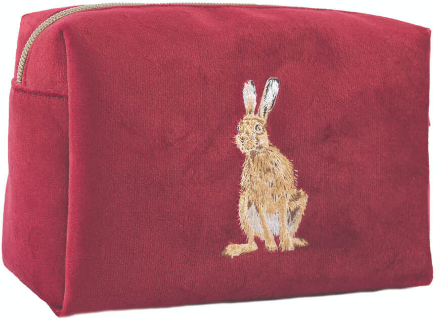 Wrendale Designs by Hannah Dale Embroidered Make Up Bag - Golden Hour - Hare