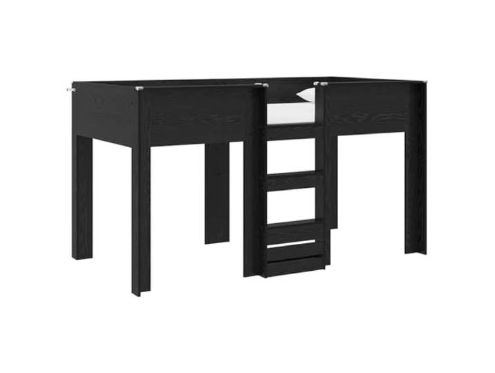 KKgypkn Etagenbett für Kinder Schwarz Eichen-Optik 100 x 200 cm, Etagenbett aus Holzwerkstoff mit Zwei Liegeflächen, platzsparendes Design für Geschwister