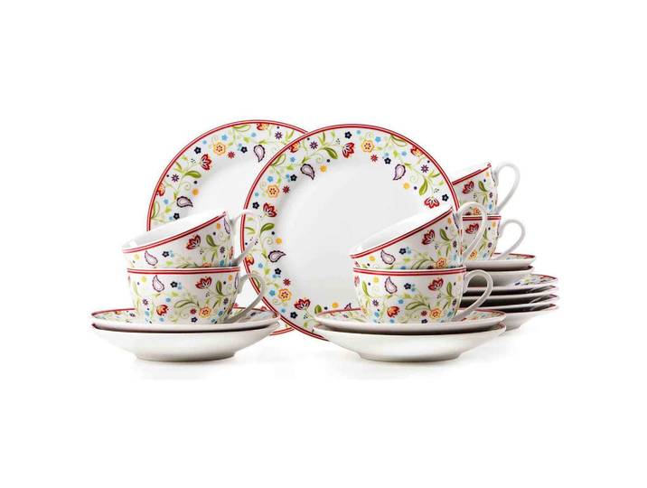 Ritzenhoff Breker Kaffeeservice Doppio bunt 18-tlg., Mehrfarbig, Keramik, 18-teilig, 2x2x2 cm, Geschirr, Geschirrsets, Kaffeeservice