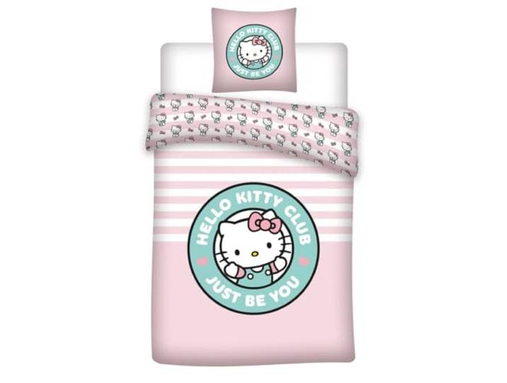Hello Kitty Club Roze Mint 1-Persoons Dekbedovertrek 140x200 + Kussensloop