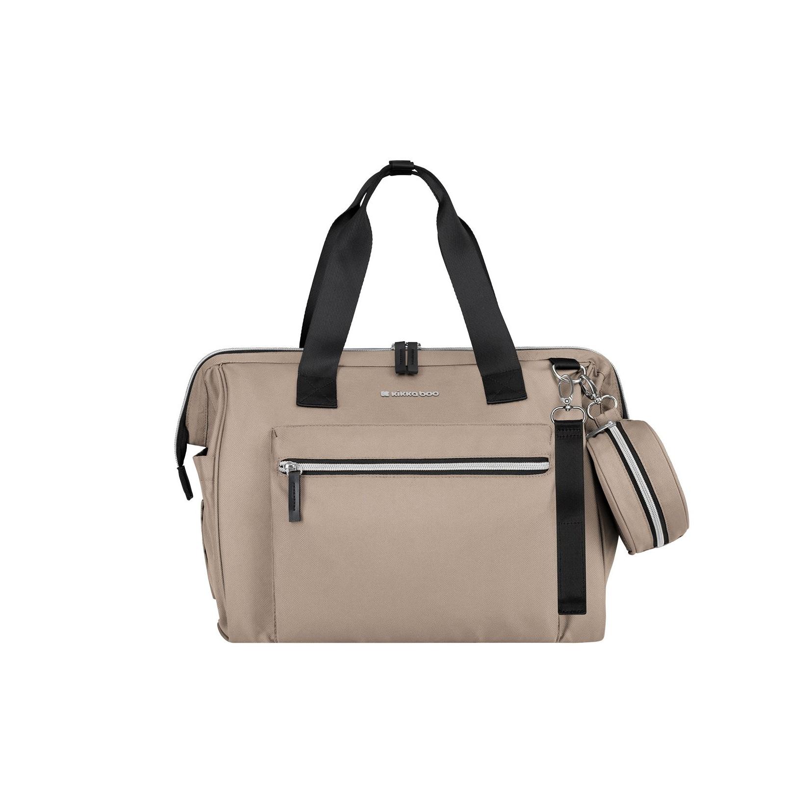 Kikkaboo Wickeltasche Maxi mit Wickelunterlage, kleine Tasche, Reißverschluss braun