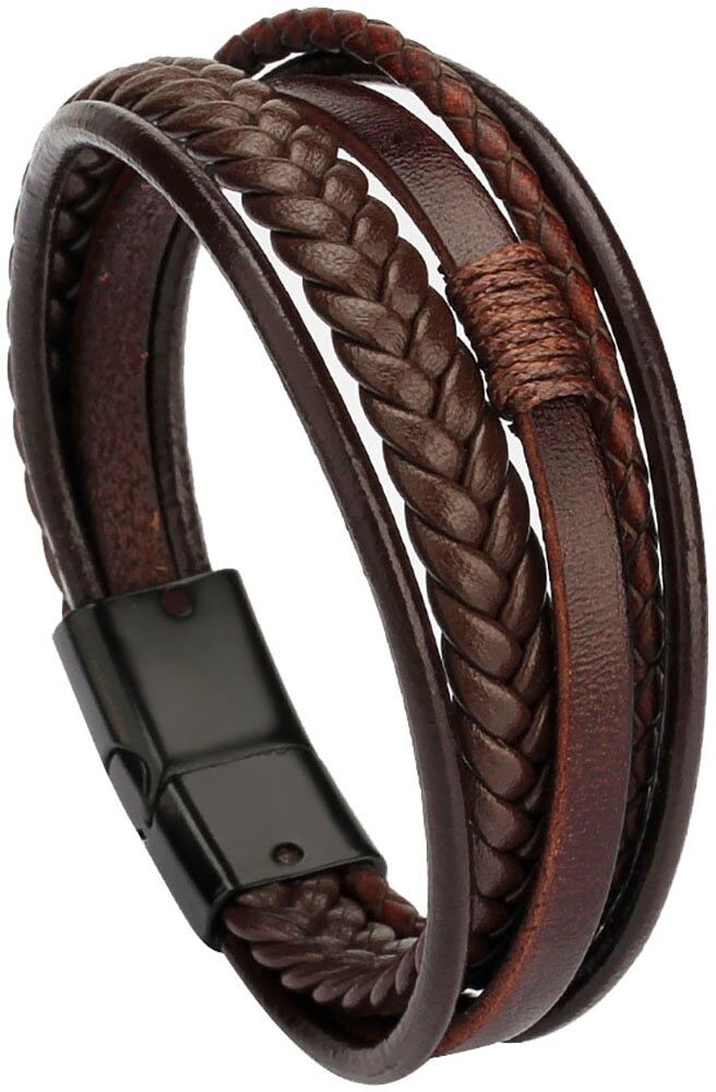 Lederarmband FIRETTI "Schmuck Geschenk Armschmuck Armkette", silber (silberfarben), Armbänder, Damen, 21,5cm, Leder Zink, Leder, Zink, Lederarmband, Made in Germany